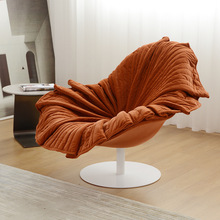 创意花瓣沙发椅荷叶设计单人沙发时尚异形懒人沙发意式旋转沙发椅