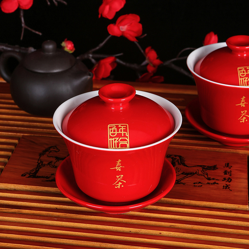 Colección de suministros de la boda cuencos y palillos de la boda traje taza de té boda tostadas modificadas tazón de cerámica de la boda taza de la boda palillos de la boda