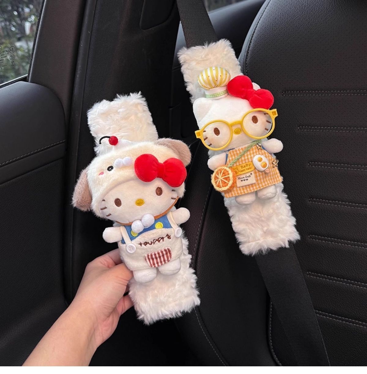 Hellokitty Car Seat Belt Shoulder Pads Car Interior Decoration Anti-Wear Clothing Couple Pair Christmas and New Year