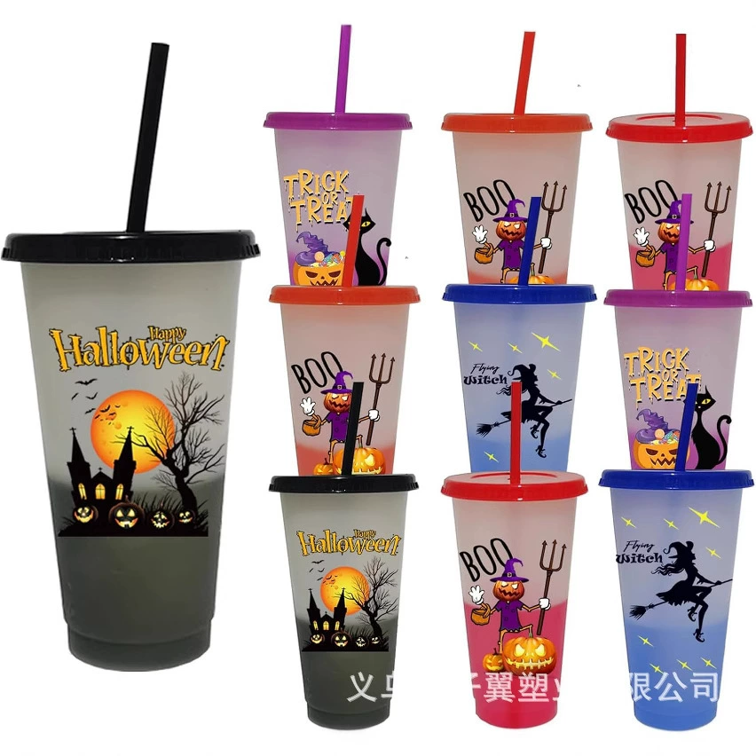 Производитель изготавливает на заказ новые модели пластиковых стаканов, стаканов для молочного чая в стиле интернет-знаменитостей, стаканов для соков и стаканов с трубочками для Хэллоуина.