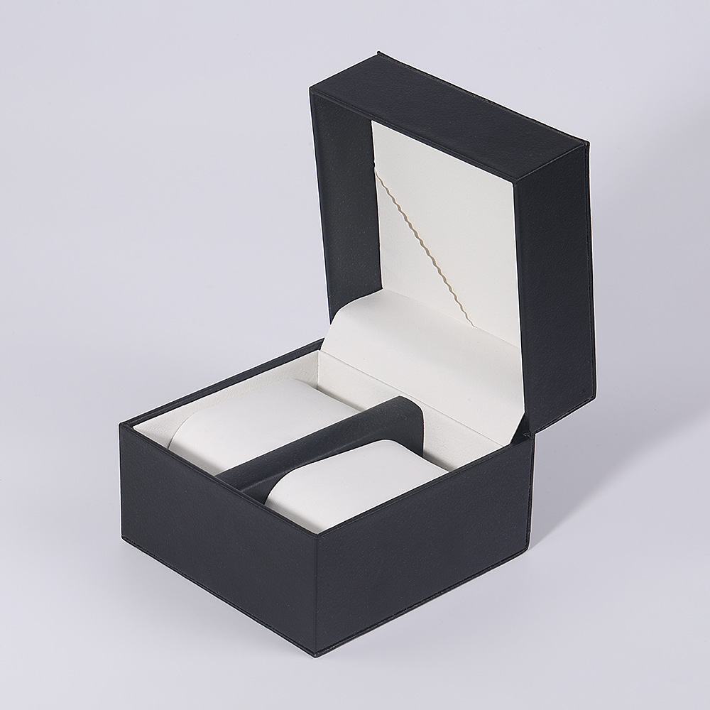 Nuevo creativo flip de alta calidad sensación sólida caja de visualización de reloj de cuero collar reloj caja de regalo de alta calidad