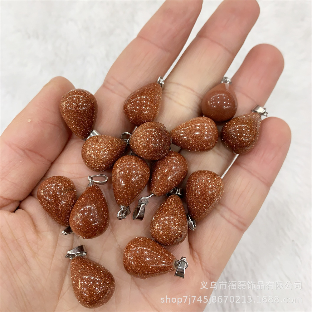 13*18mm ronda gota de agua colgante amatista natural Ojo de Tigre colgante de Piedra DIY pendientes collar de accesorios de la joyería al por mayor