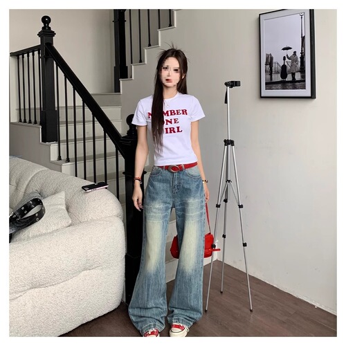 220g 40-ply 92% cotton 8% spandex short-sleeve women's design straight-shoulder women's hot girl slim fit T-shirt