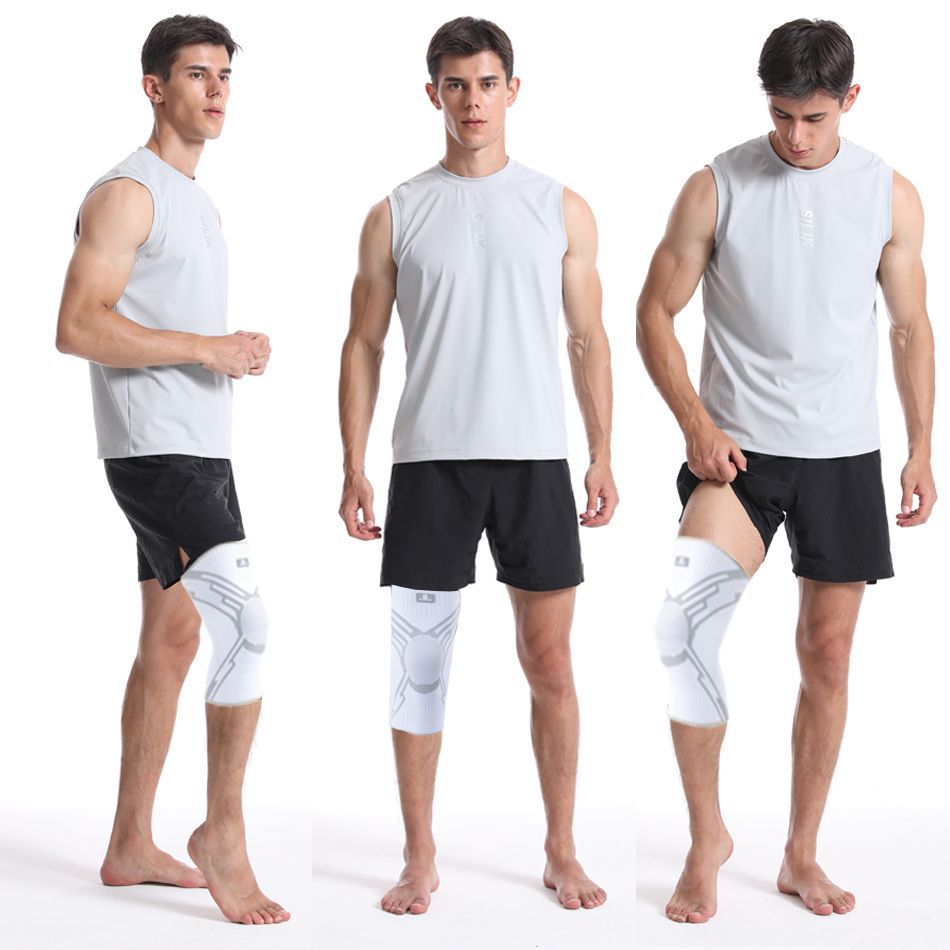 Rodilleras deportivas de verano para saltar la cuerda de nailon alargada para correr baloncesto para hombres y mujeres cubierta protectora profesional antideslizante para rodillas