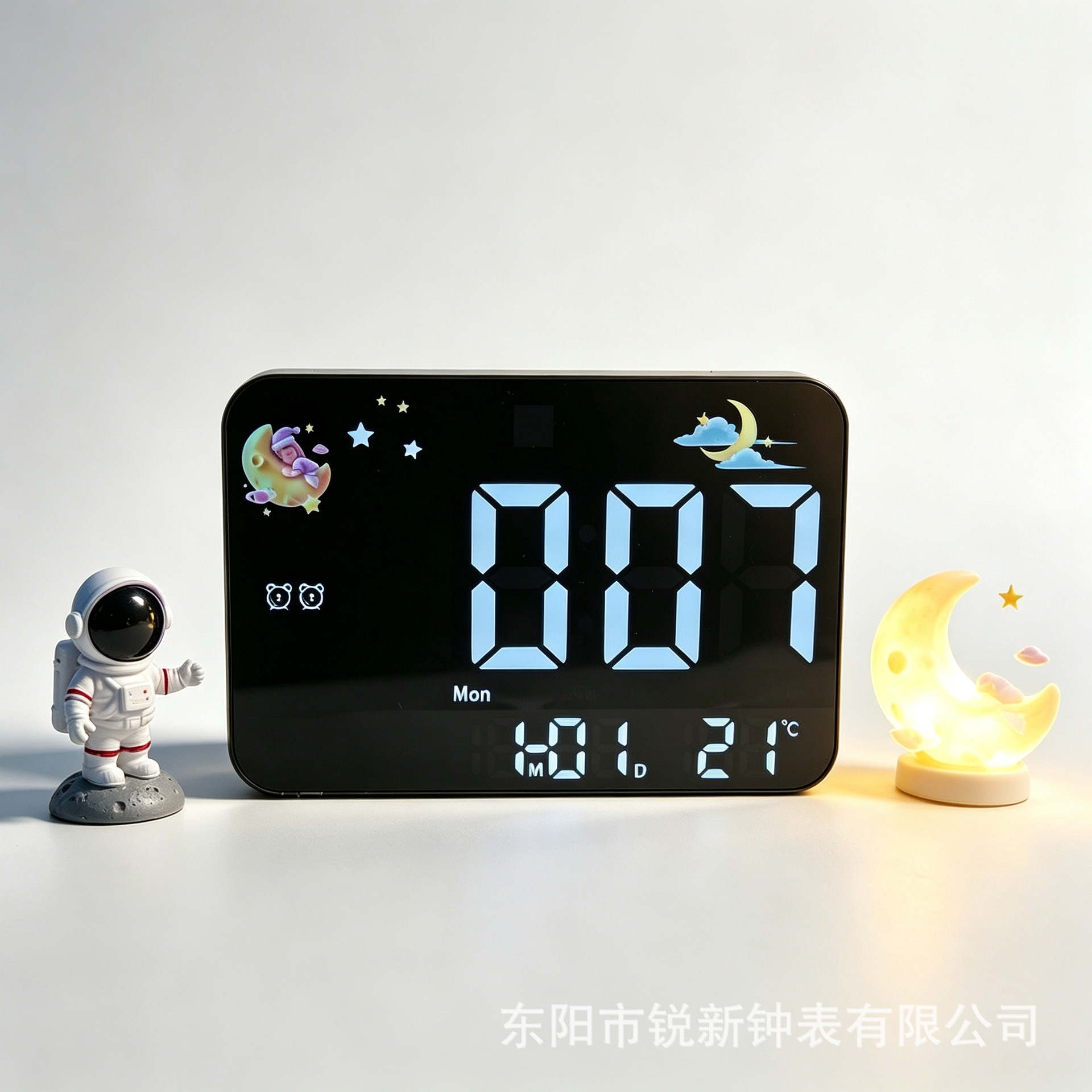 Reloj de espejo creativo más vendido de Amazon, reloj multifuncional con pantalla LED de temperatura, diseño simple con indicador del día de la semana 2715