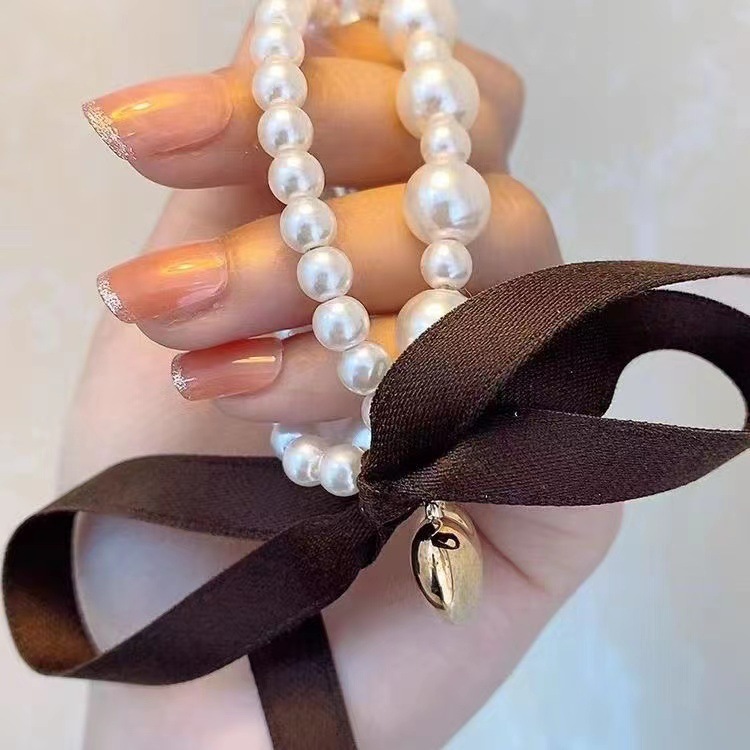 Frau Süß Süss Bogenknoten Künstliche Perle Perlen Haargummi display picture 9