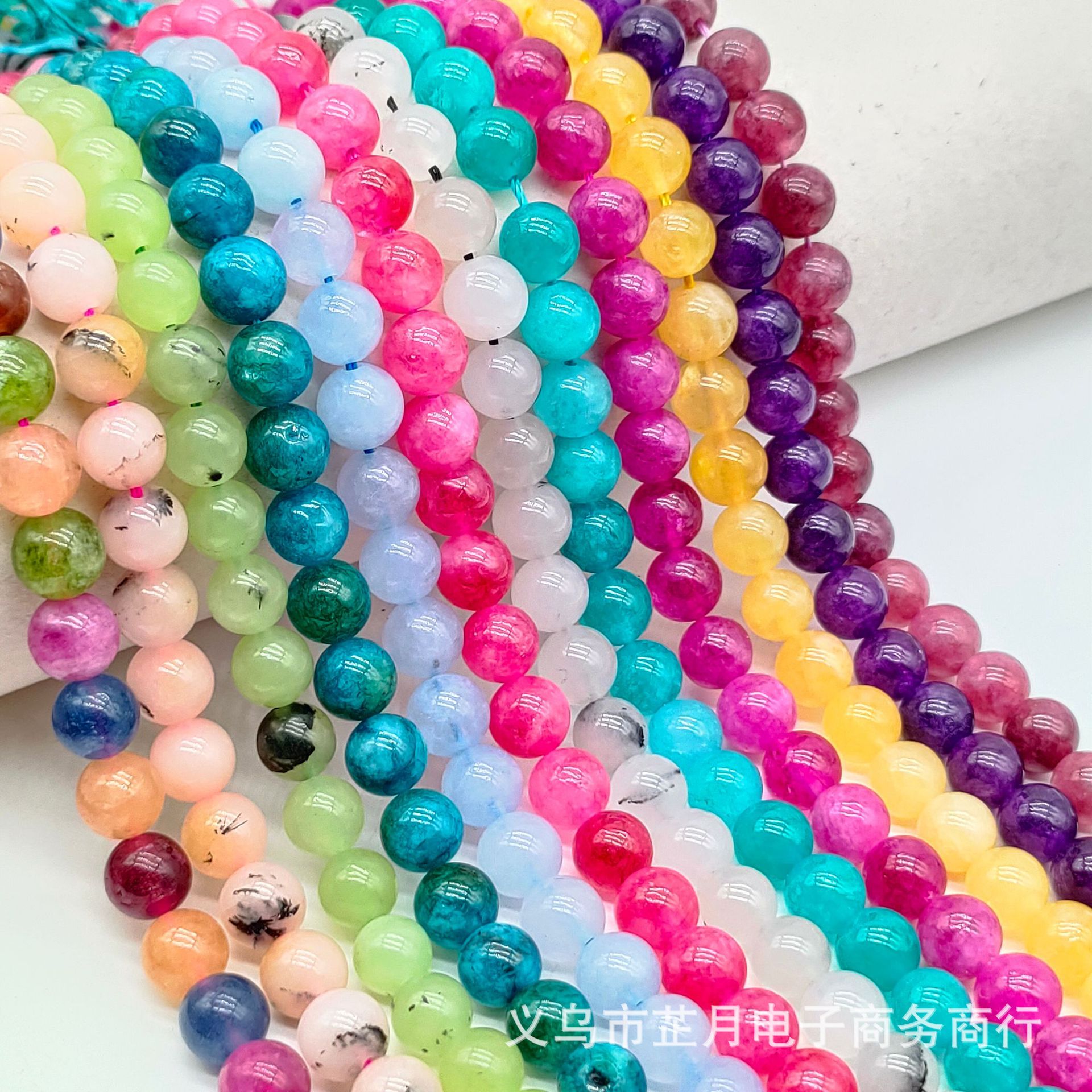 Optimized Phosphophyllite Garnet Aquamarine Bead Strand with Colorful Round Beads DIY Handmade Bracelet Semi-Finished Accessory Wholesale