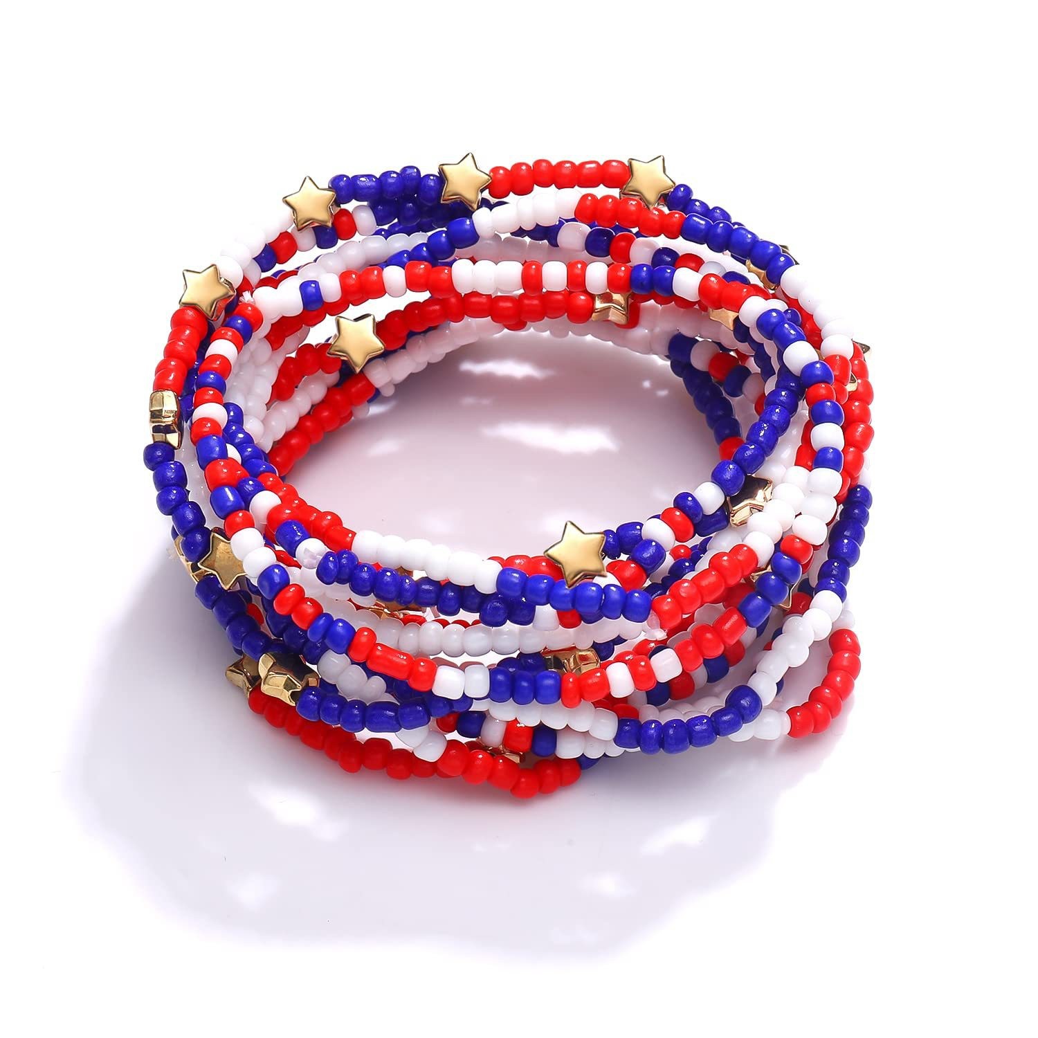 Wholesale Jewelry Modern Style Star American Flag Plastic Beaded Bracelets display picture 1