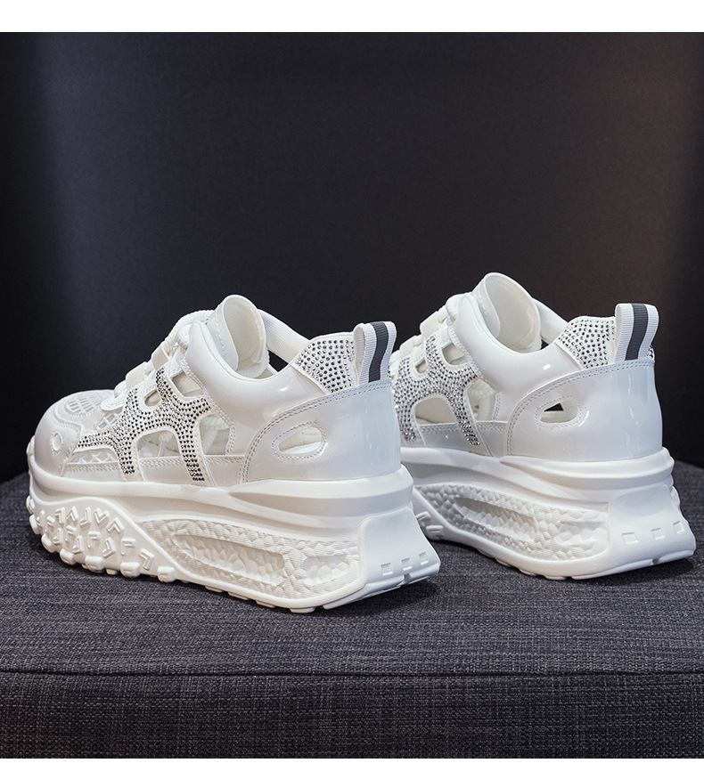 Giày sneaker chunky nữ đế dày mặt lưới thoáng khí phong cách thể thao — M2877 màu be, M2877 màu xanh lam, M2877 Màu tím chi tiết 14