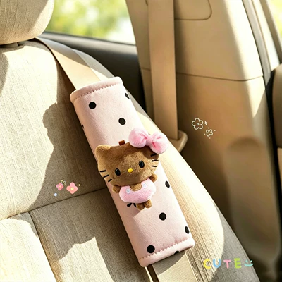 anti-wear clothing protection, universal for | Sürətlər qutusu və əl tormozu başlıqları - pink-black-leather-with-polka-dot-eyes-black-polka-dot-pink-shoulder-pad-hand-sewn