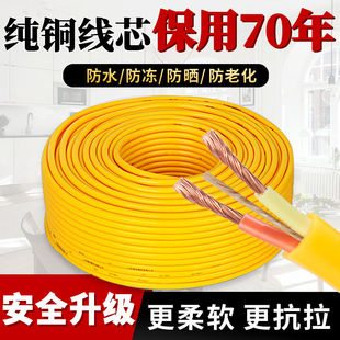 Antifreeze Pure Copper Household Wire Soft Cable 2-Core 1.5 2.5 Square Copper Core Sheathed Power Cord Extension Cord