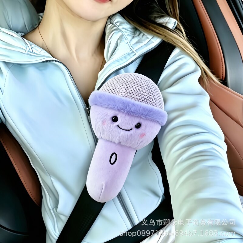 Seatbelt decoration, microphone shoulder pad decoration, cute car toy, anti-neck-strangling protective cover for car interior