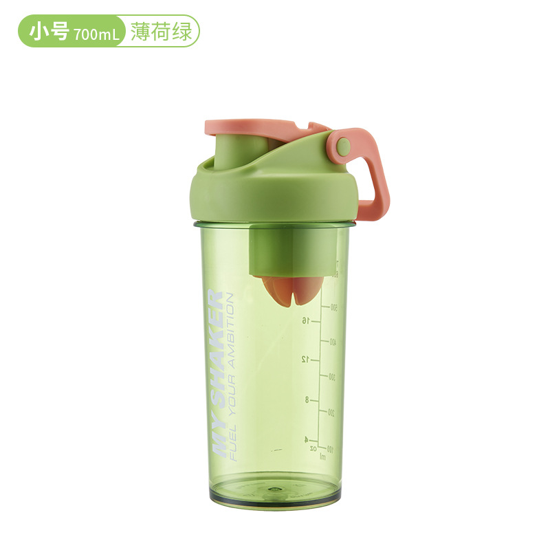 Taza de batido a prueba de fugas sellada con tapa de agitación conveniente taza de agua deportiva de acondicionamiento físico al aire libre con mango hervidor de agua de gran capacidad