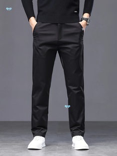 Men's Casual Suit Pants Straight Solid Color Trousers with