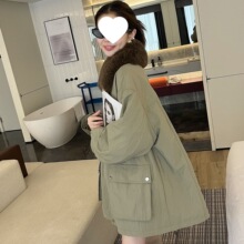 皮草2025新款山绒毛领羽绒棉服皮草大衣韩系中长款外套女潮派克服