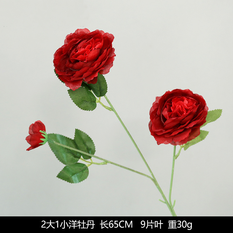 红色仿真花婚礼婚庆场地场景布置道具仿真花束花艺装饰花假花批发|undefined
