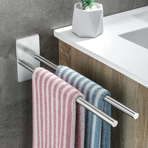 Foreign trade hole-free towel rack 304 stainless steel towel bar Amazon kitchen towel bar bathroom towel hanger