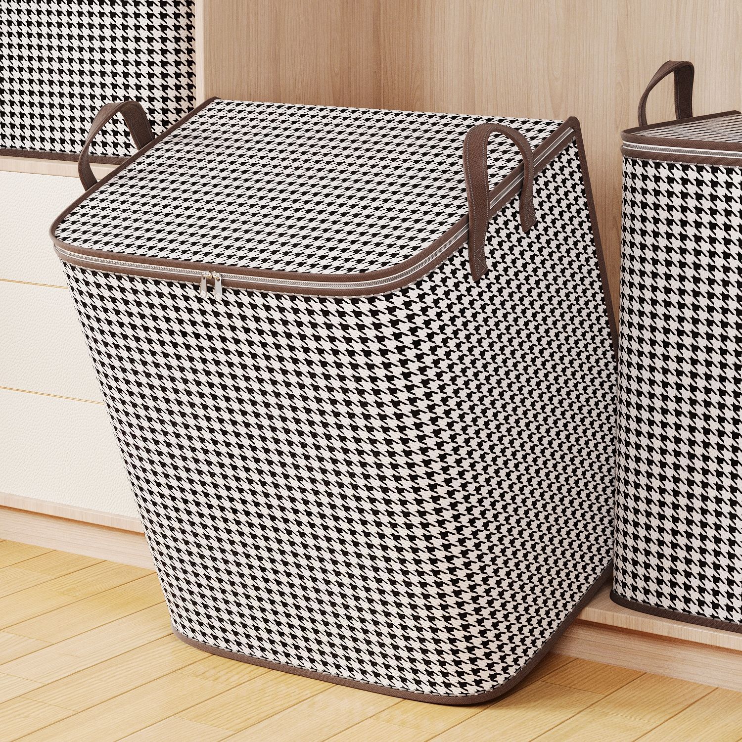 Houndstooth 퀼트 보관 가방 이동 마감 보관 상자 대용량 의류 아티팩트 방수 습기 방지 가방