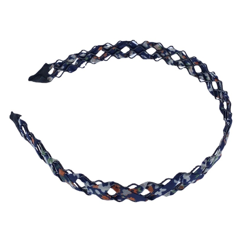 Diadema de moda japonés y coreano hueco tejido a mano Alambre de hierro diadema simple lavado de cara fresca horquilla de borde ancho horquilla