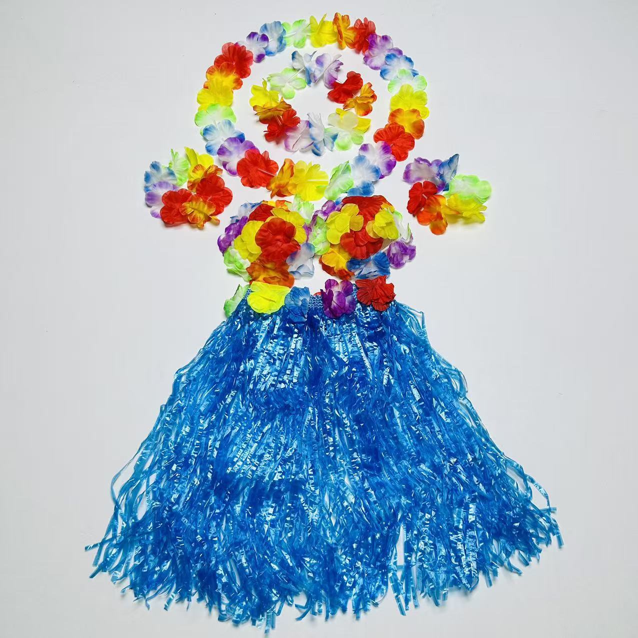 24 pares de flores transfronterizas flores 12 pares de flores 6 pares de falda hawaiana set de baile del día de los niños vestido de fiesta