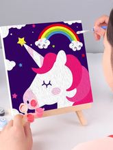 独角兽数字油画diy填充儿童手工填色涂色卡通小尺寸画画2025新款