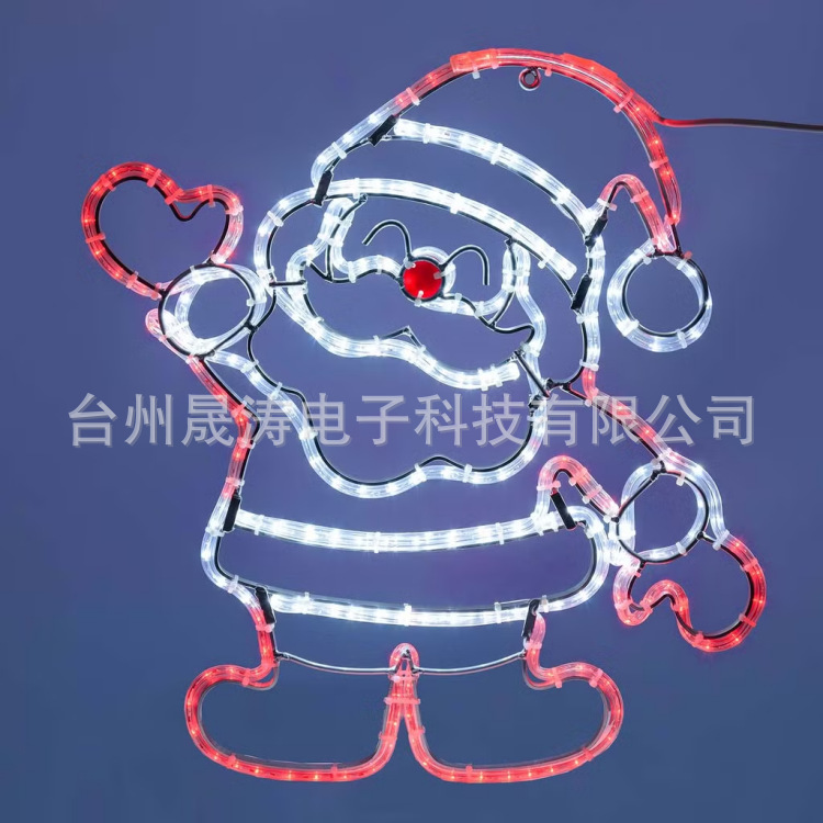 Flat Iron Christmas Lights Led Rainbow Tube Santa Claus Shaped Lights Indoor and Outdoor Universal Christmas Decorations