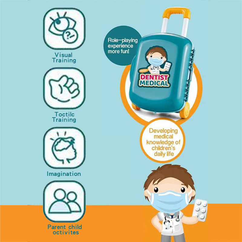 Ventas transfronterizas de niños dentales pequeños médicos y enfermeras juguetes dentistas simulados conjuntos de muebles médicos caseros image 4