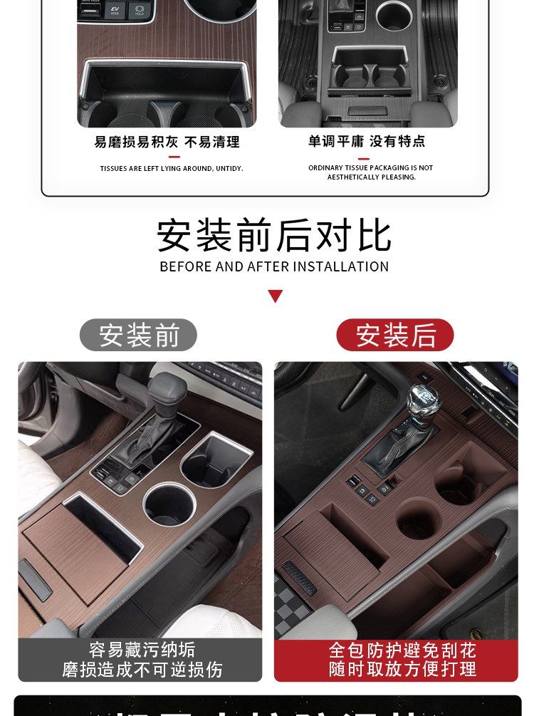 Senna Grevia Central Control Silicone Anti-Slip Mat Water Cup Holder Senna Car Interior Anti-Slip Car Interior Accessories