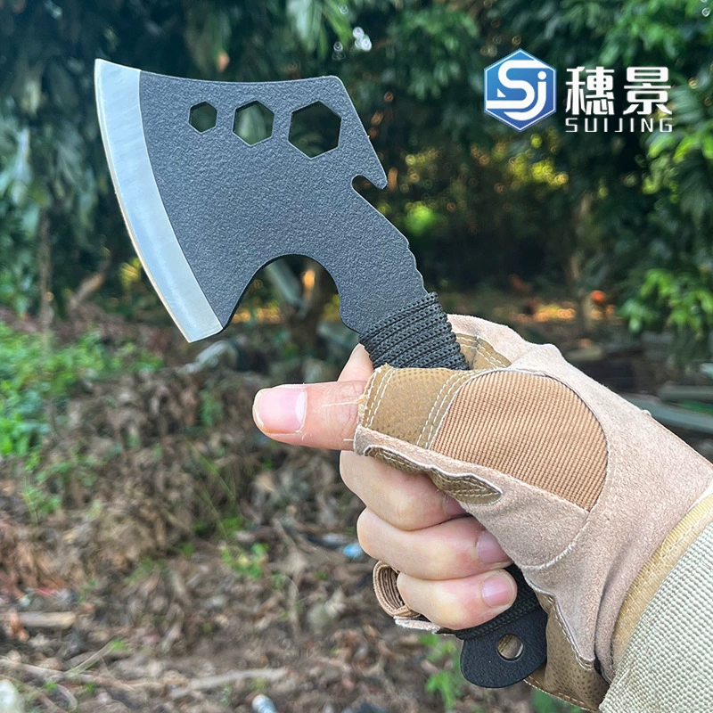 Производитель источника обнаружения Outdoor оптовый многофункциональный топор для разделения дров, сталь с высоким содержанием углерода, походный инструмент выживания