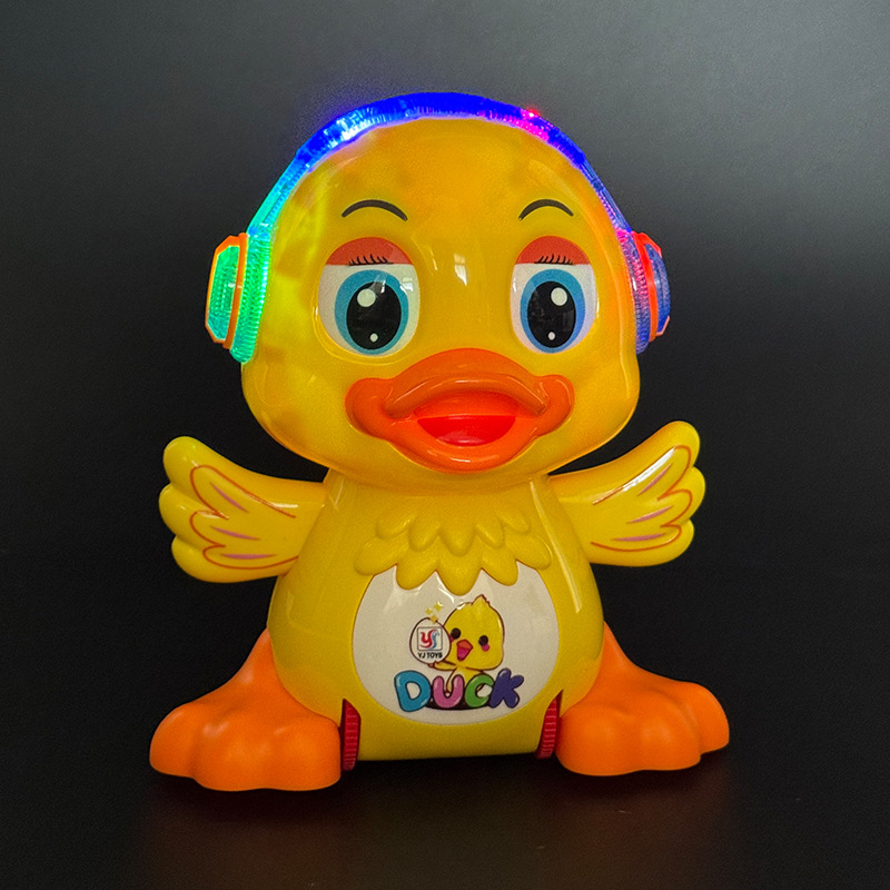 Nuevos trucos de baile eléctrico de dibujos animados transfronterizos swing pato luz música juguetes eléctricos niños niñas y niños al por mayor