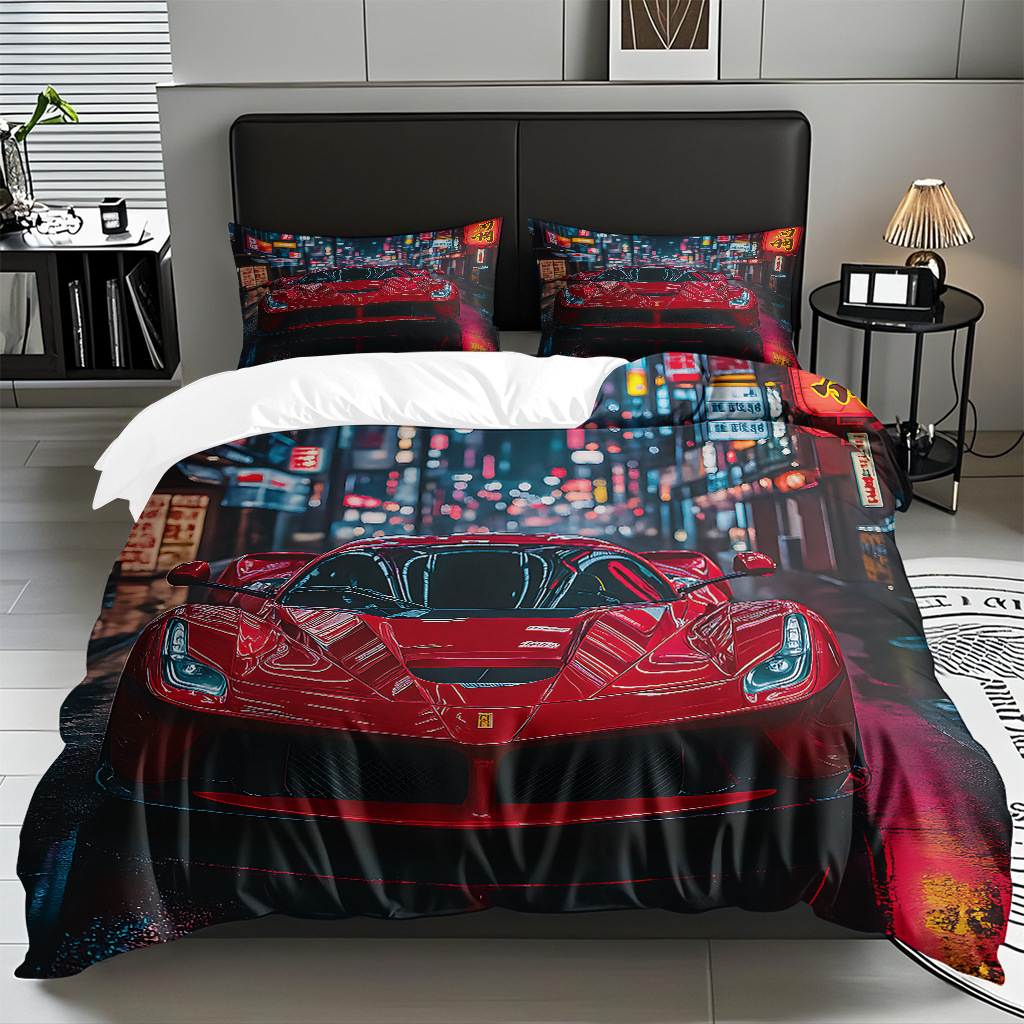 TEMU / JIT Cool Car Digital Printed Edredon Kit suave piel-profiliable fábrica de origen textil