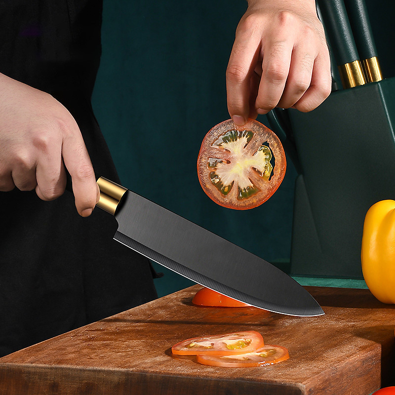 Kit de cuchillos de cocina de Yangjiang conjunto completo de cuchillos de cocina de acero inoxidable cuchillo de cocinero cuchillo de frutas cuchillo negro