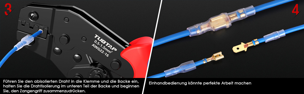 Crimpzange Flachsteckhülsen Set