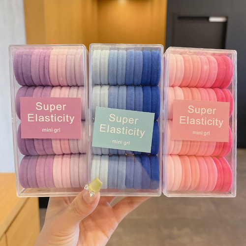 Children's headband candy-colored rubber band little girl's high ponytail towel ring hair tie girl's hair elastic band hair accessories