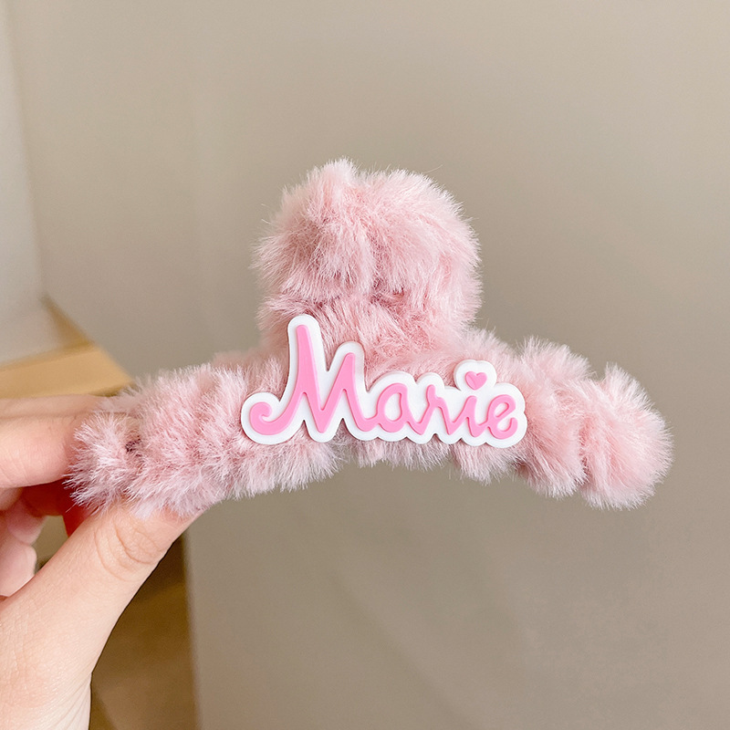 Estilo francés gran felpa clip de pelo de acrílico clip de tiburón Otoño e Invierno horquilla de alto grado versátil agarre del pelo updo tocado de pelo