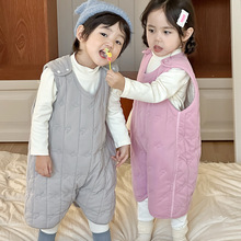 新款儿童睡袋夹棉男女宝宝防踢被神器保暖护肚背心式睡袍秋冬加厚