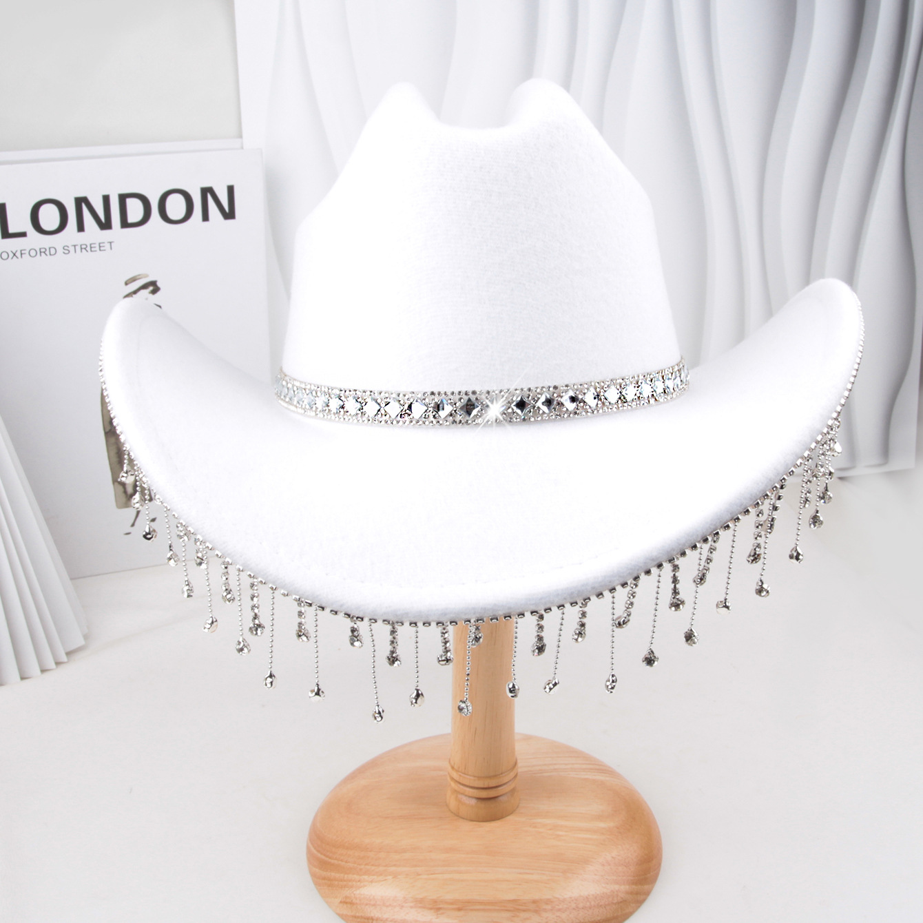 Sombrero de vaquero de fieltro – para bodas/fiestas temáticas, estilo western