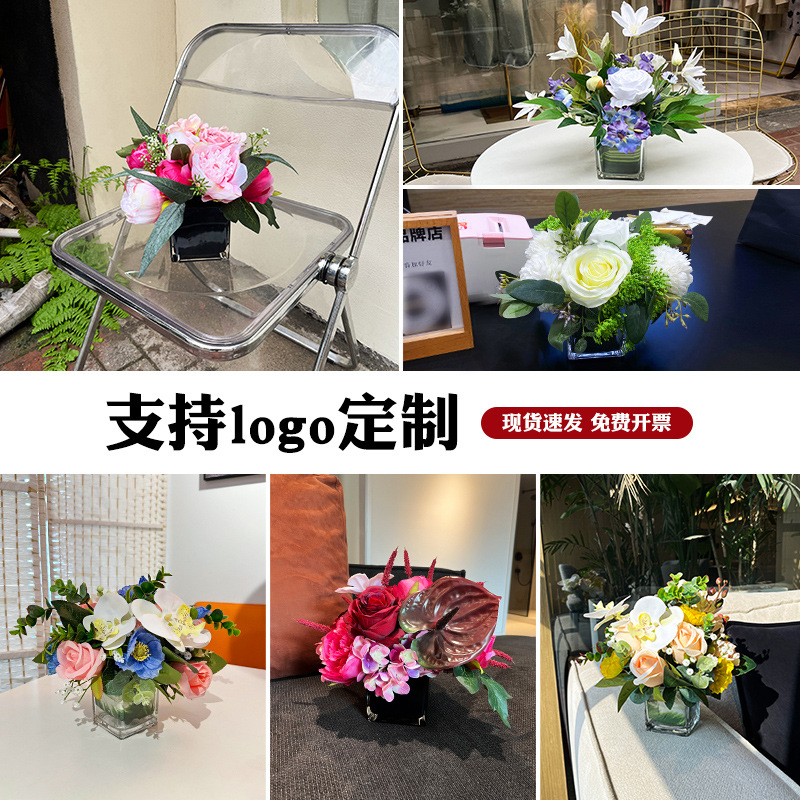 假花仿真花摆设酒店宴会茶几轻奢高级售楼部样板间仿真花艺可水洗|ms