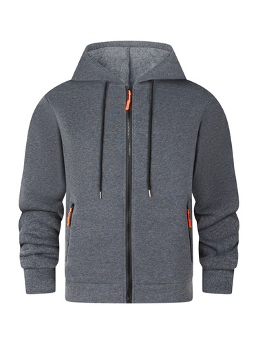 Cross-border Amazon AliExpress New Men's Spring Autumn Hooded Sweatshirt Zipper Pouch Sport Sweatshirt Factory Wholesale