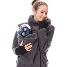 亚马逊欧美跨境二合一多功能袋鼠妈妈卫衣秋冬季女款装育儿袋卫衣