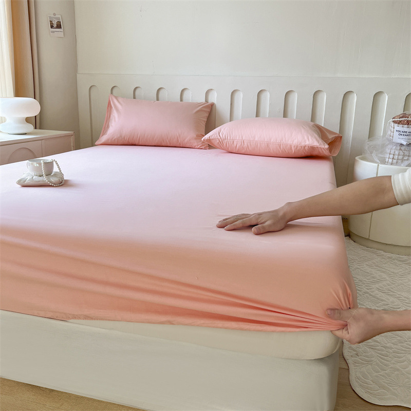 Cama de clase A para madres y bebés una sola capa de cama de cuatro estaciones de color sólido universal cubierta de cama desnuda cubierta de algodón protector contra el polvo