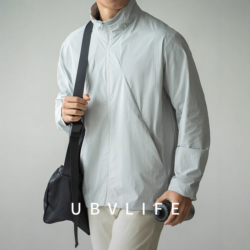 Lightweight 3.0 foldable four-sided elastic breathable stand collar jacket men's 2025 new spring outdoor sports