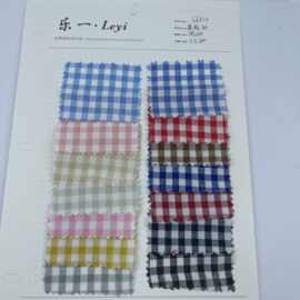春夏色织新品韩风肌理格子条纹男女童装衬衫连衣裙吊带鞋材裤料