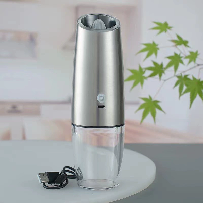 Manufacturer USB charging stainless steel sensor electric pepper grinding can adjust thick thin pepper pepper sea salt grinding device