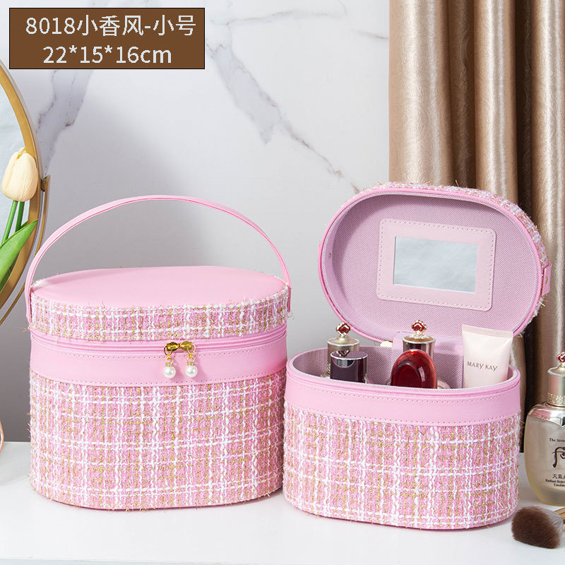 2025 nuevo estuche de cosméticos de gran capacidad, maleta de burbujas de cuero de pu, caja de almacenamiento de herramientas de belleza portátil de alto valor