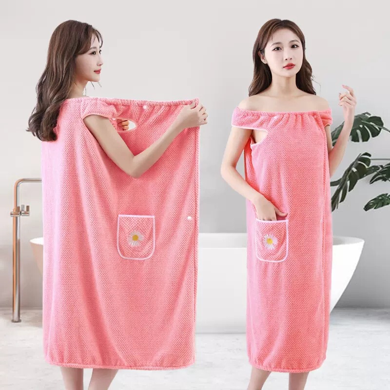 Bath towel household women can wear and wrap non-pure cotton cotton absorbent adult bath skirt bathrobe autumn and winter bath 2024 New Bath towel household women can wear and wrap non-pure cotton cotton absorbent adult bath skirt bathrobe autumn and winter bath 2024 New