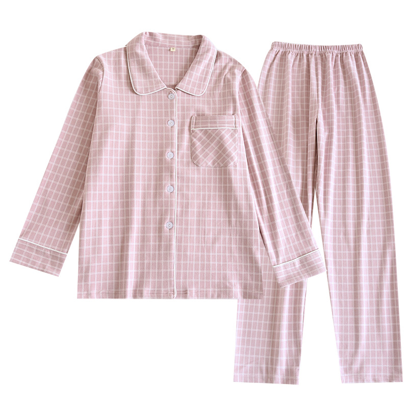 春と秋の冬の新型デコルテのカップルの長袖のズボンの家庭服は簡単でカジュアルな大きいサイズの男性の女性のパジャマのスーツです。