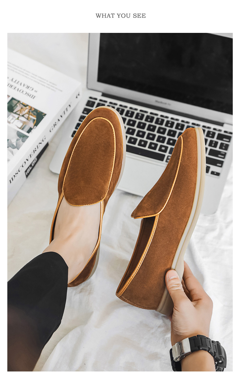 Men's Shoes Formal Shoes Spring New Loafers One Foot Stirrup Soybean Shoes_vogvips.com