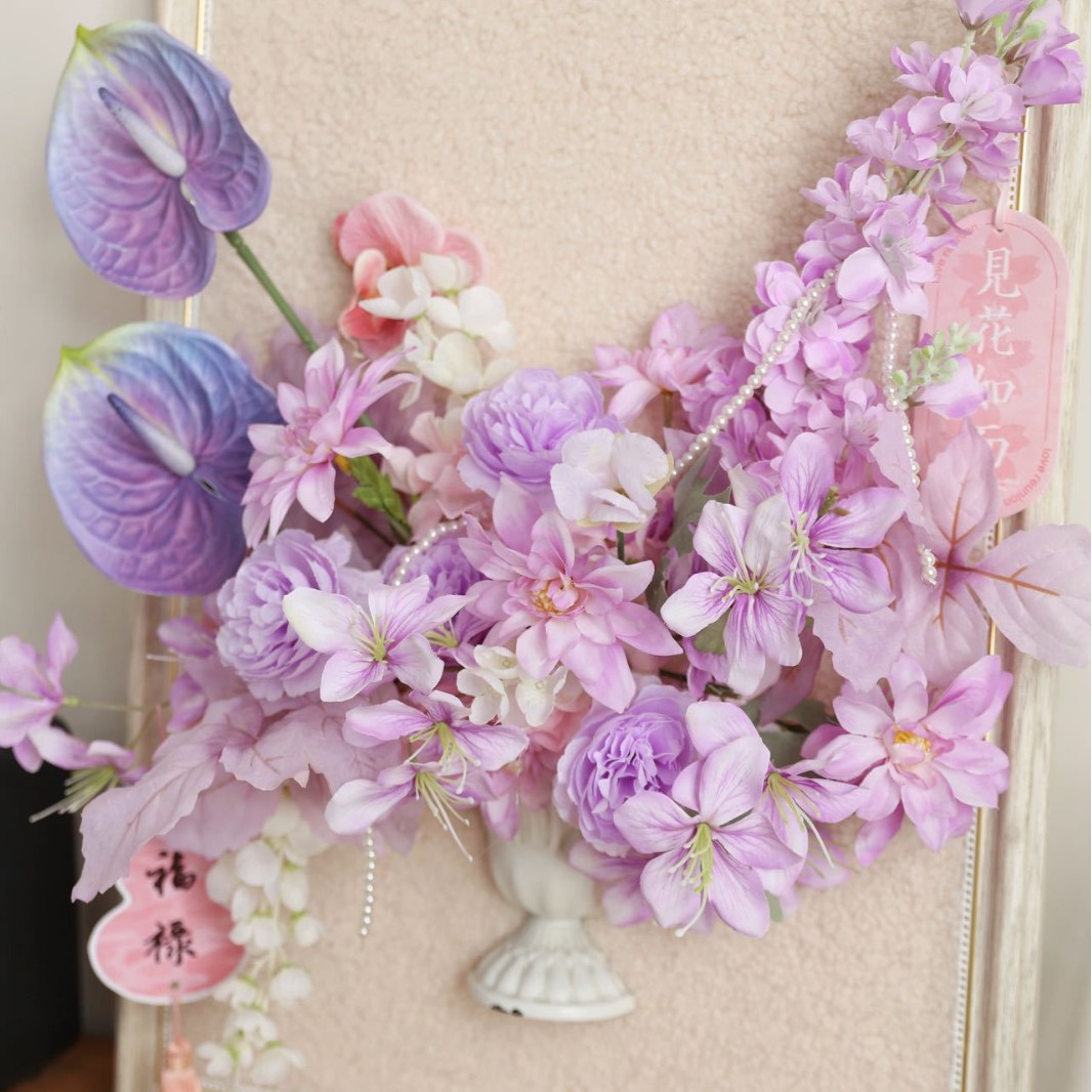 설날 꽃 장식 액자/장식품 Ziyun 소재 패키지 60*40cm 핸드백 및 카드 포함