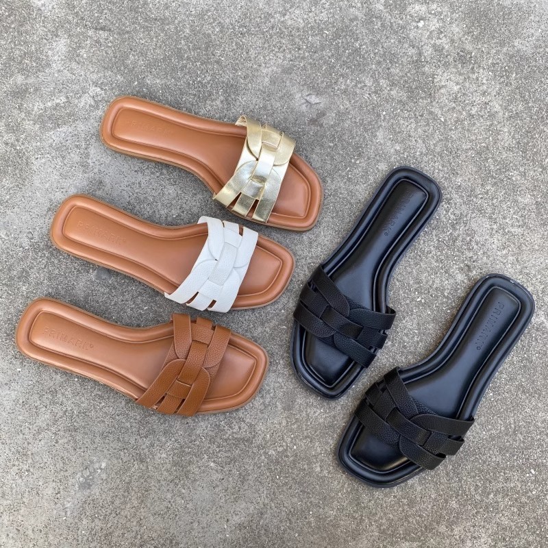 Foreign trade soft-soled sandals and slippers women's outdoor wear fashion summer new fairy style with skirt flat-soled beach shoes one-word slippers